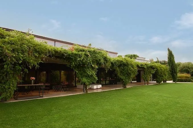 Jardín y porche cubierto de vegetación en Finca Astilbe
